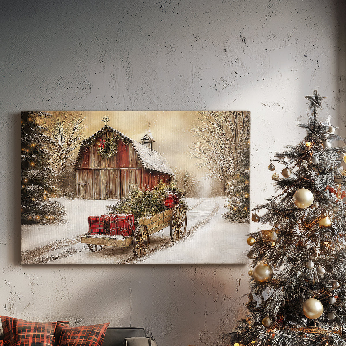 Village of Warm Lantern Promise - Canvas Art Print