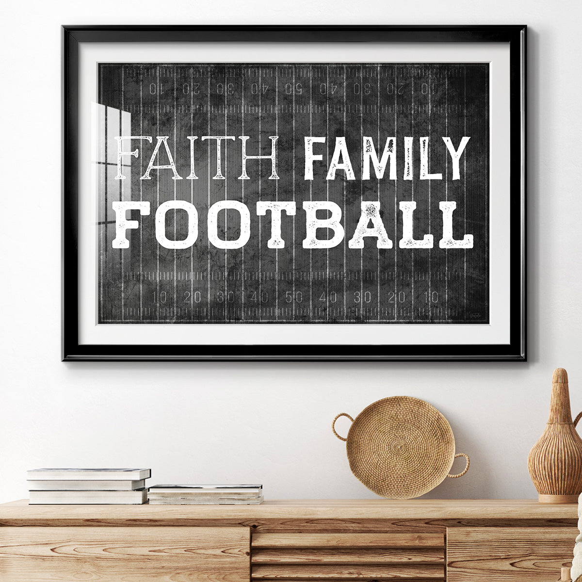 Faith Family Football - Modern Framed Art Print