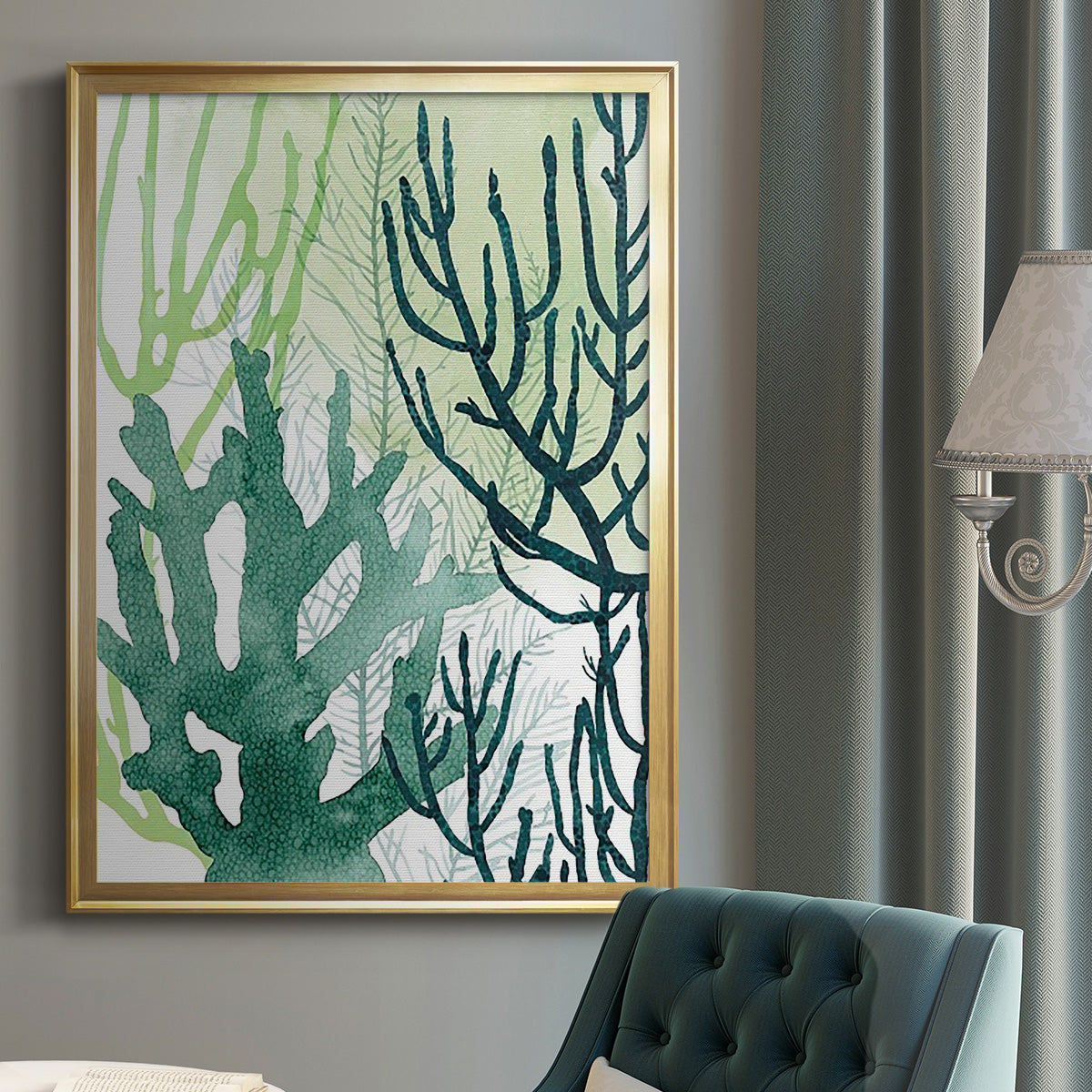 Textured Coral I - Modern Framed Canvas Print