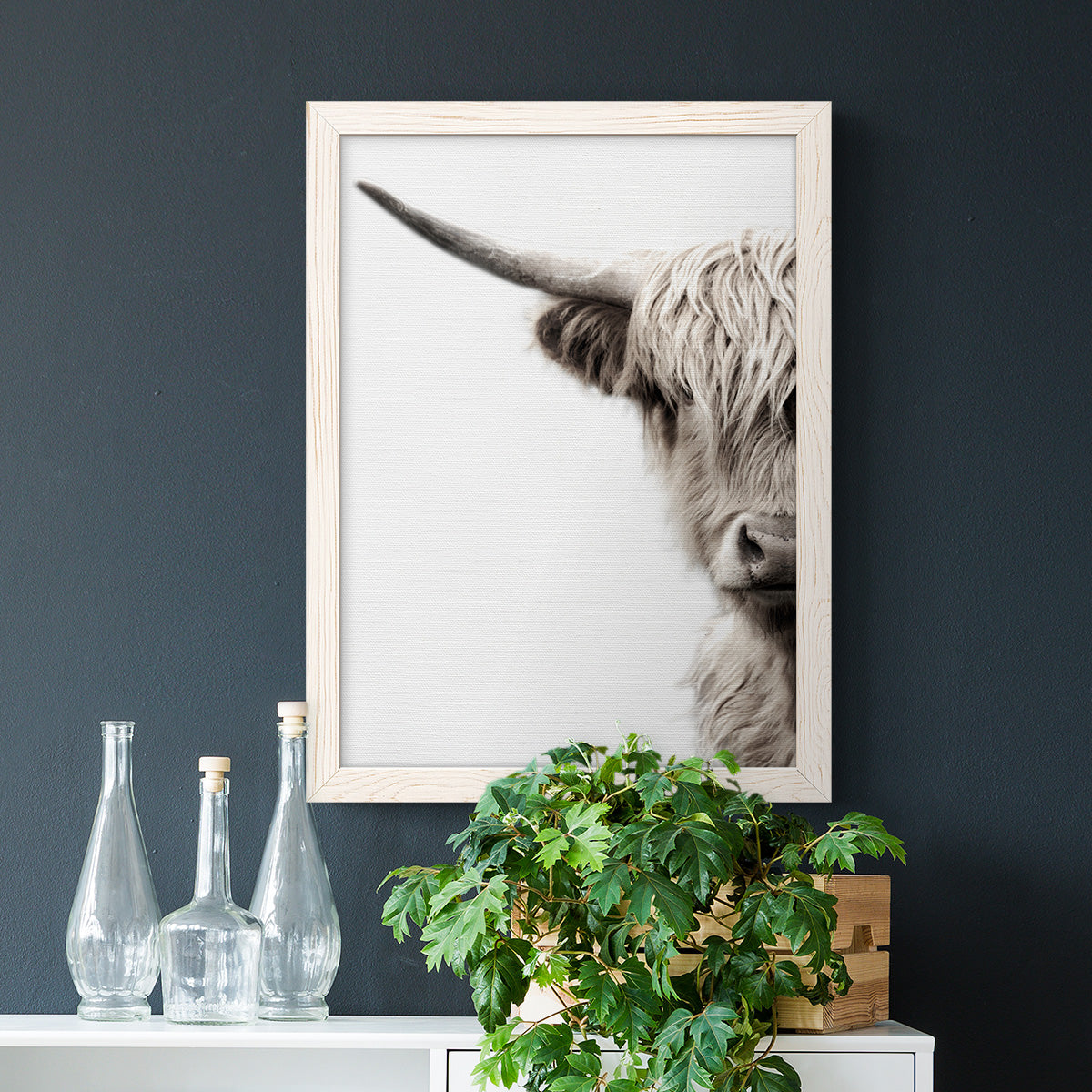 Highland Cattle - Premium Canvas Framed in Barnwood - Ready to Hang