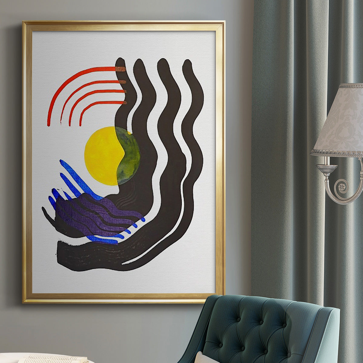 Shifting III - Modern Framed Canvas Print