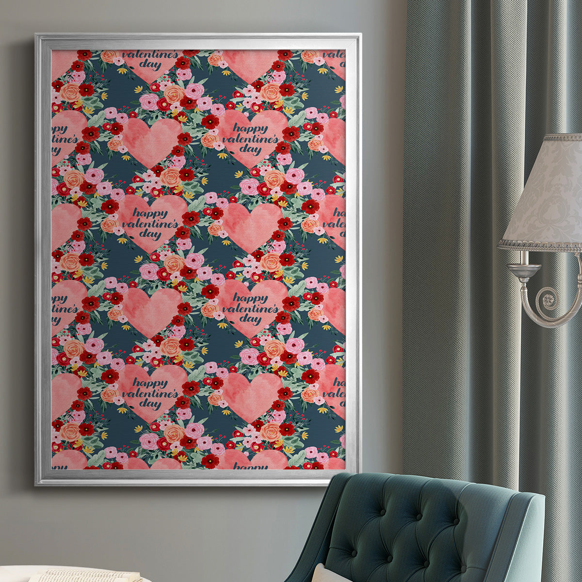 Sweet Hearts Collection E - Modern Framed Canvas Print
