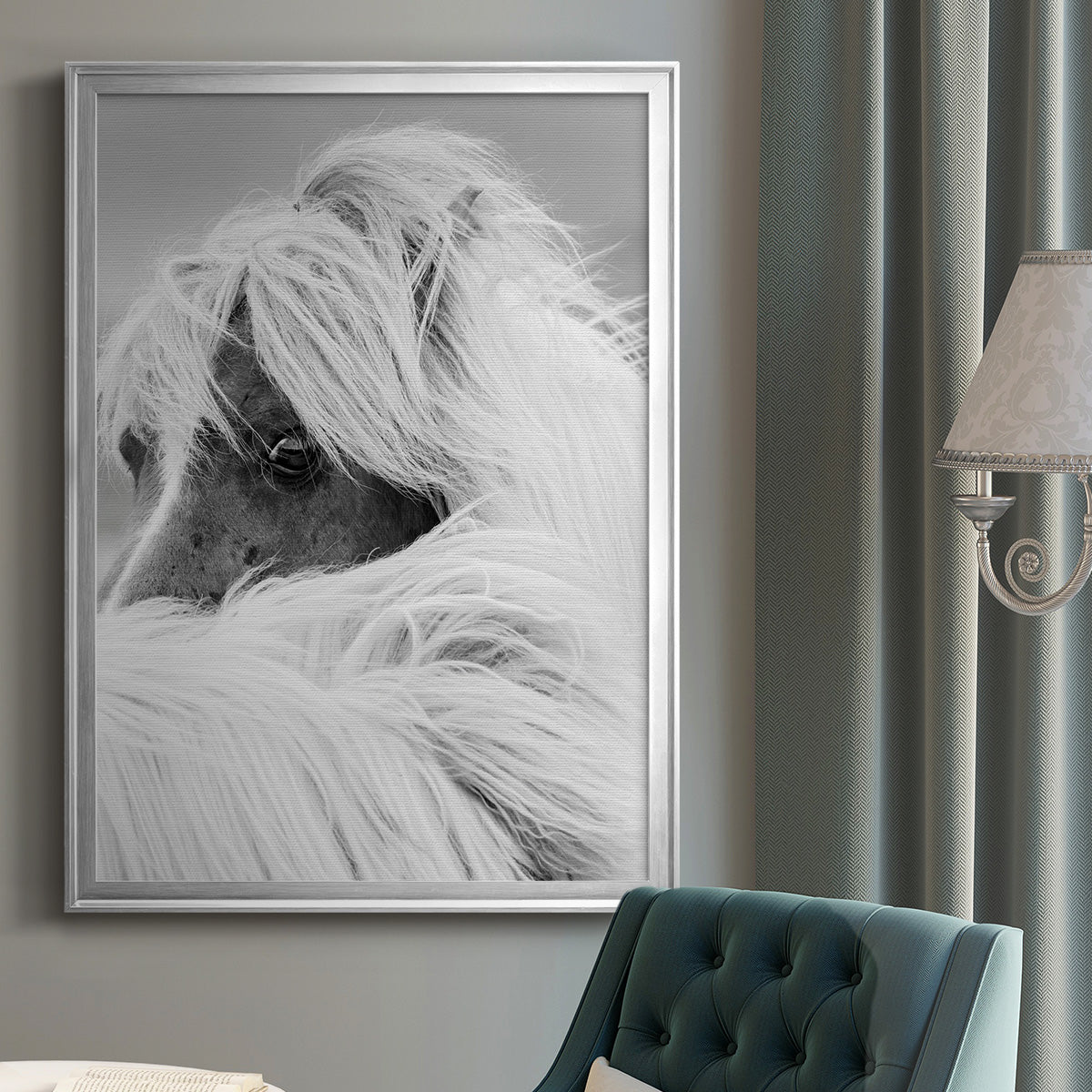 Island Pony II - Modern Framed Canvas Print