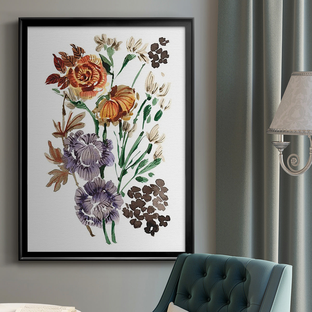 Garden Bouquets I - Modern Framed Canvas Print