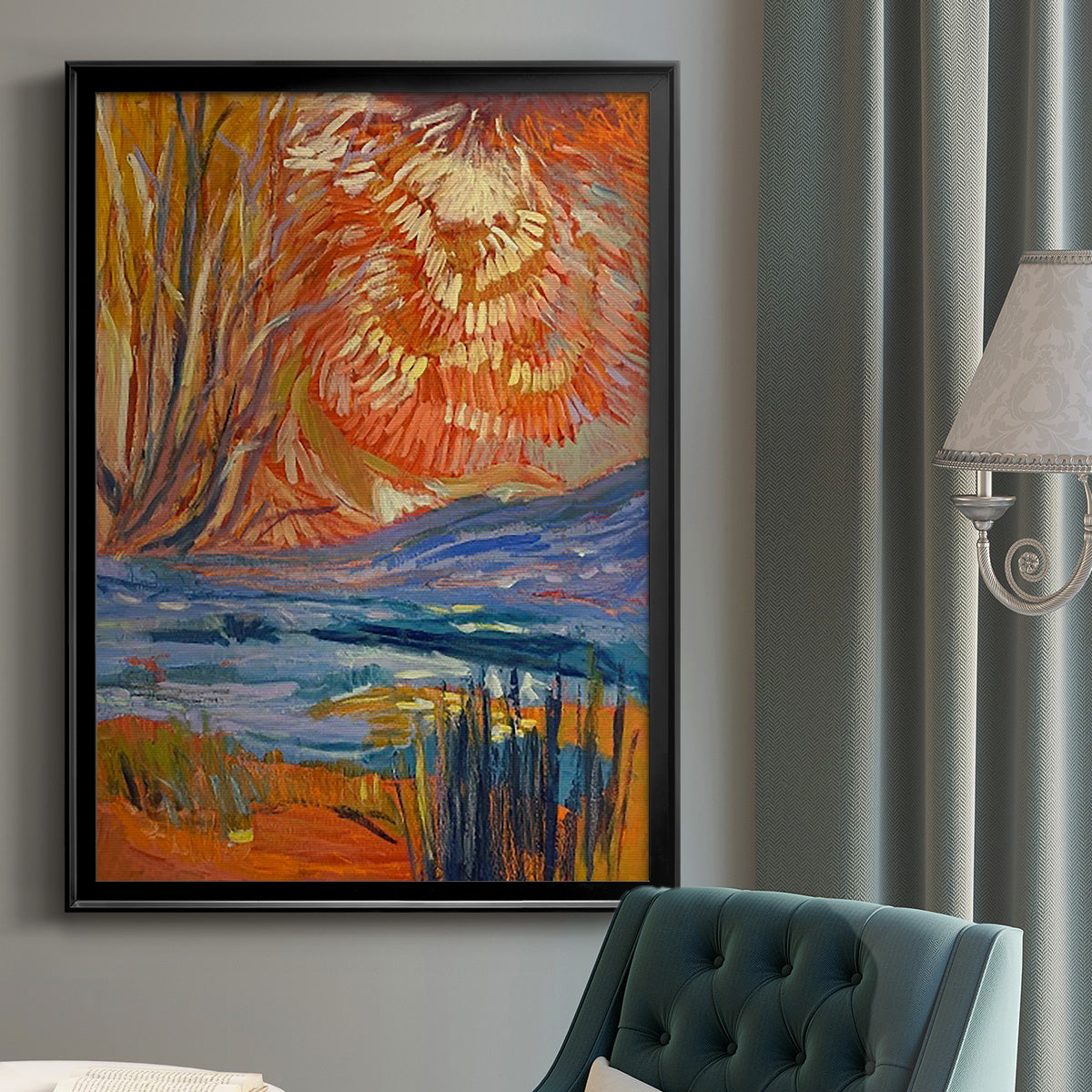 Cadmium Winter Solstice II - Modern Framed Canvas Print