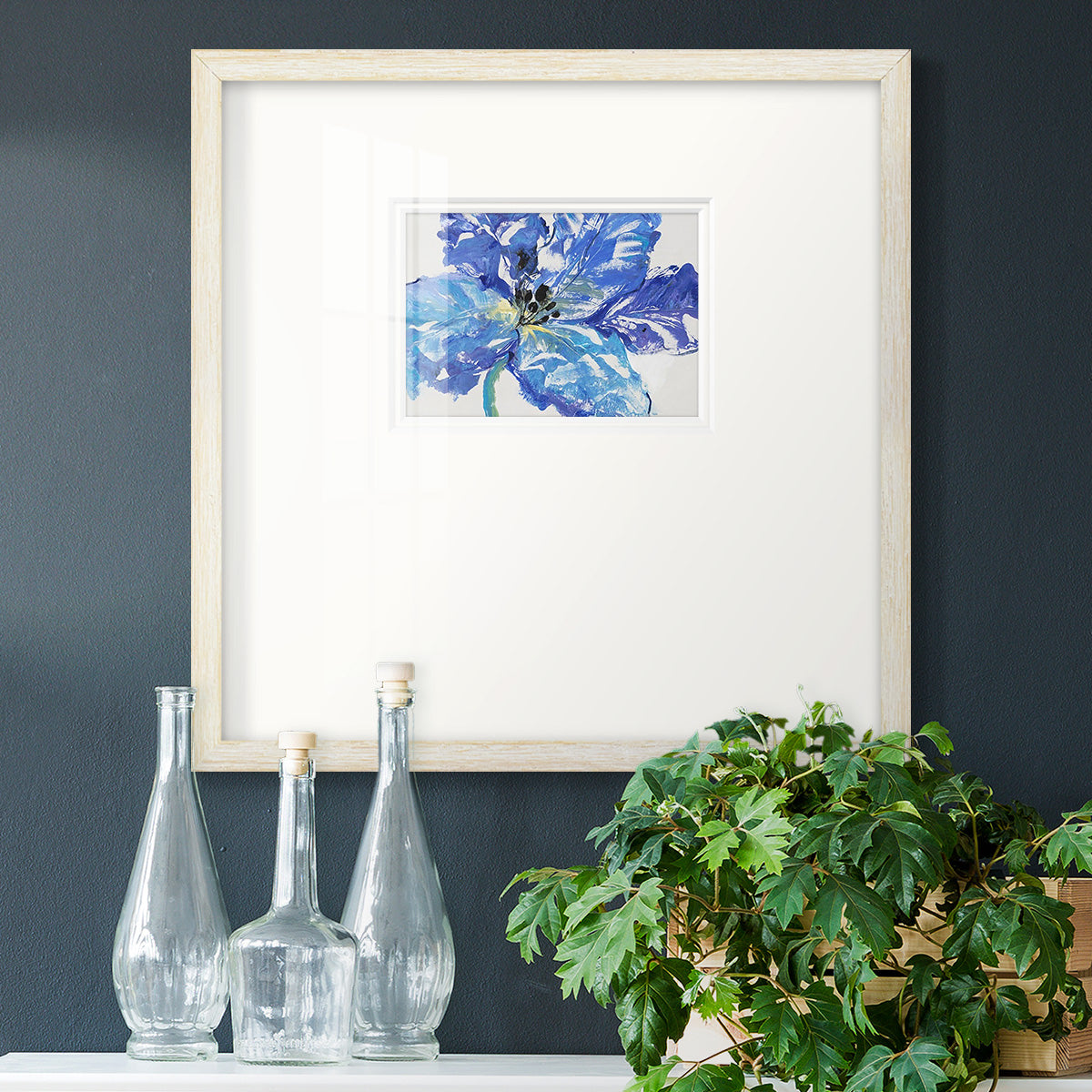 Fleur Bleue I Premium Framed Print Double Matboard