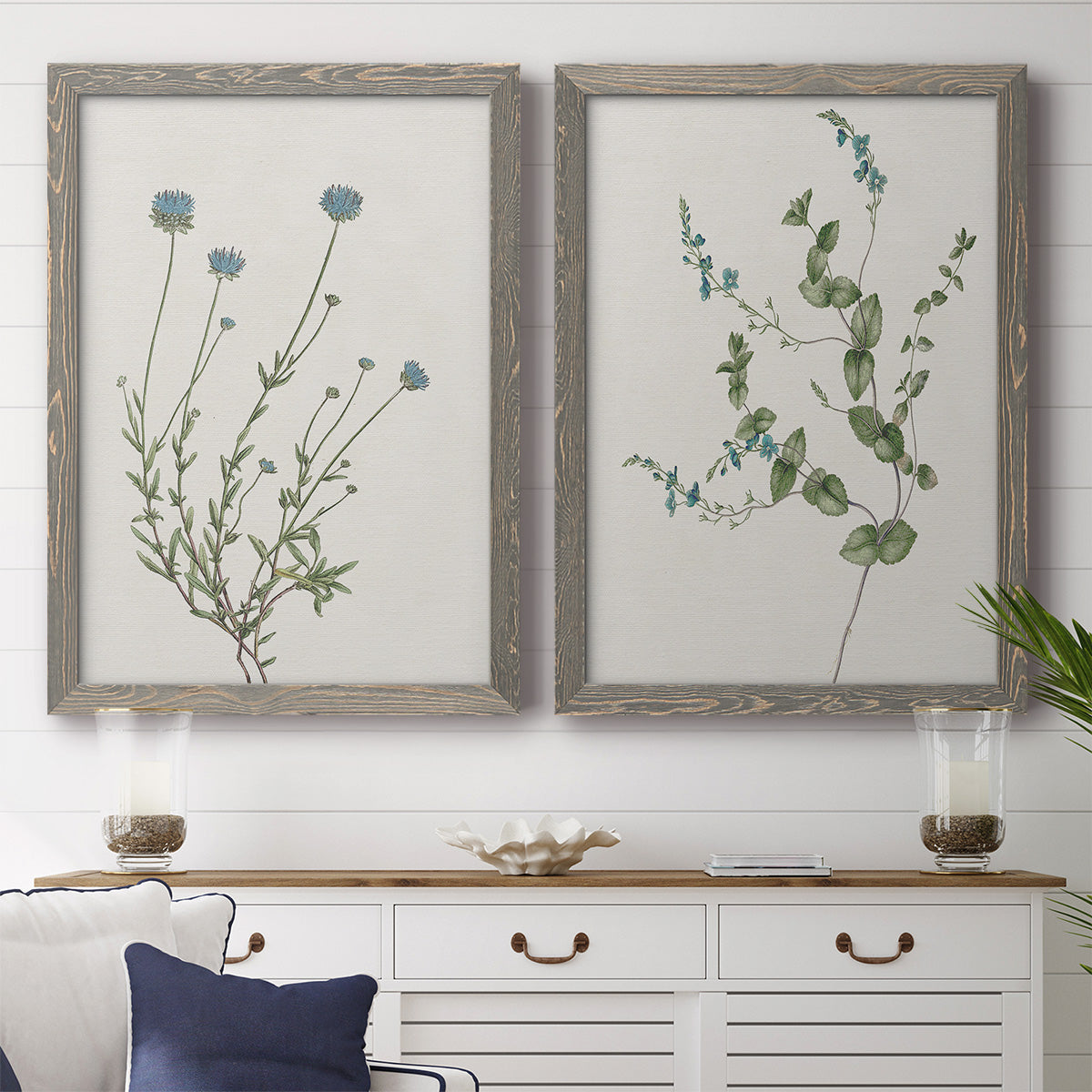 Blue Wispy I - Premium Framed Canvas 2 Piece Set - Ready to Hang