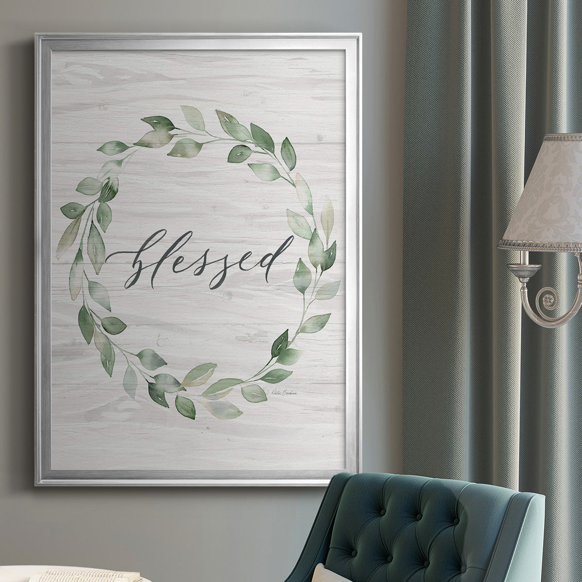 Blessed Wreath - Modern Framed Canvas Print