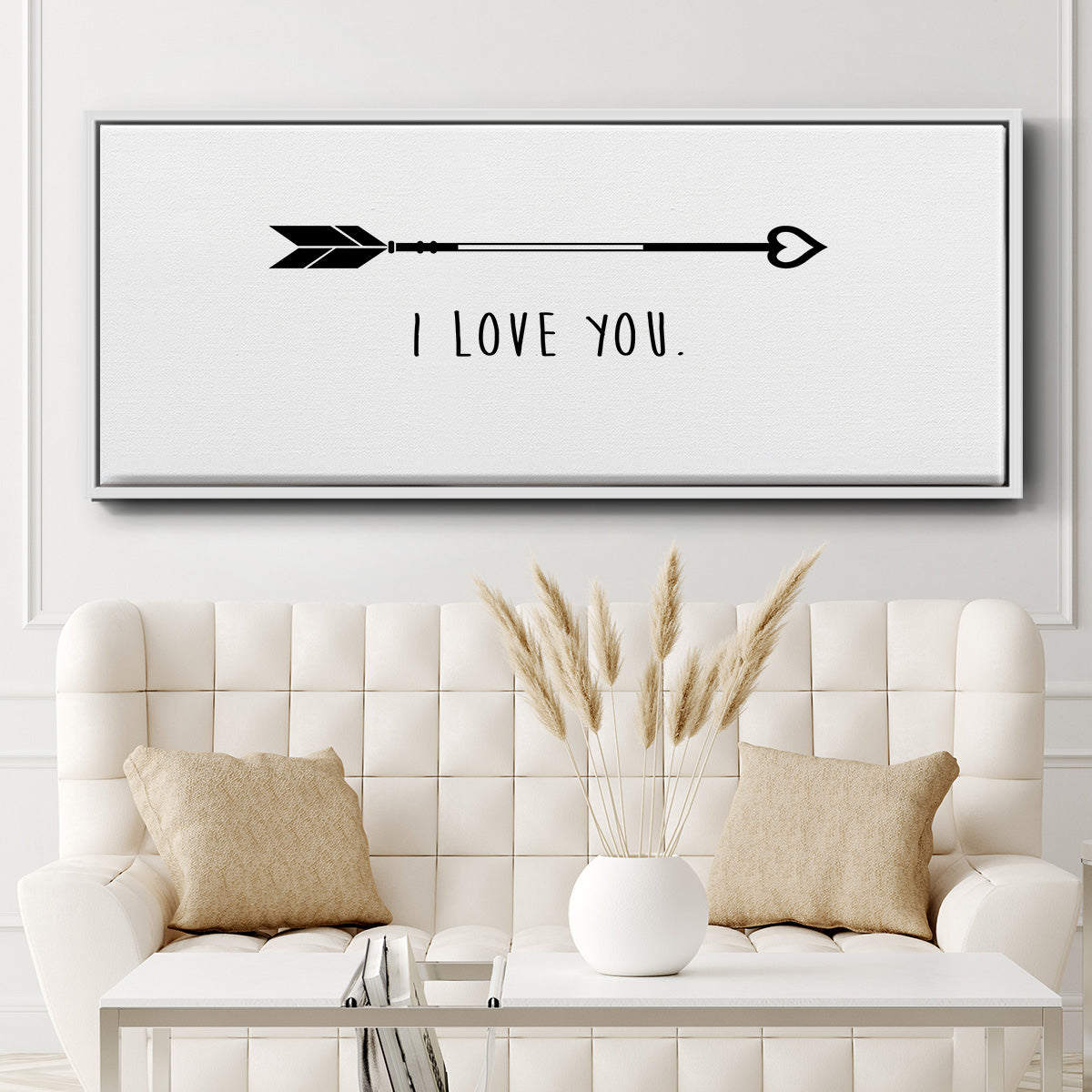 Love Arrow I - Floater Framed Canvas Print