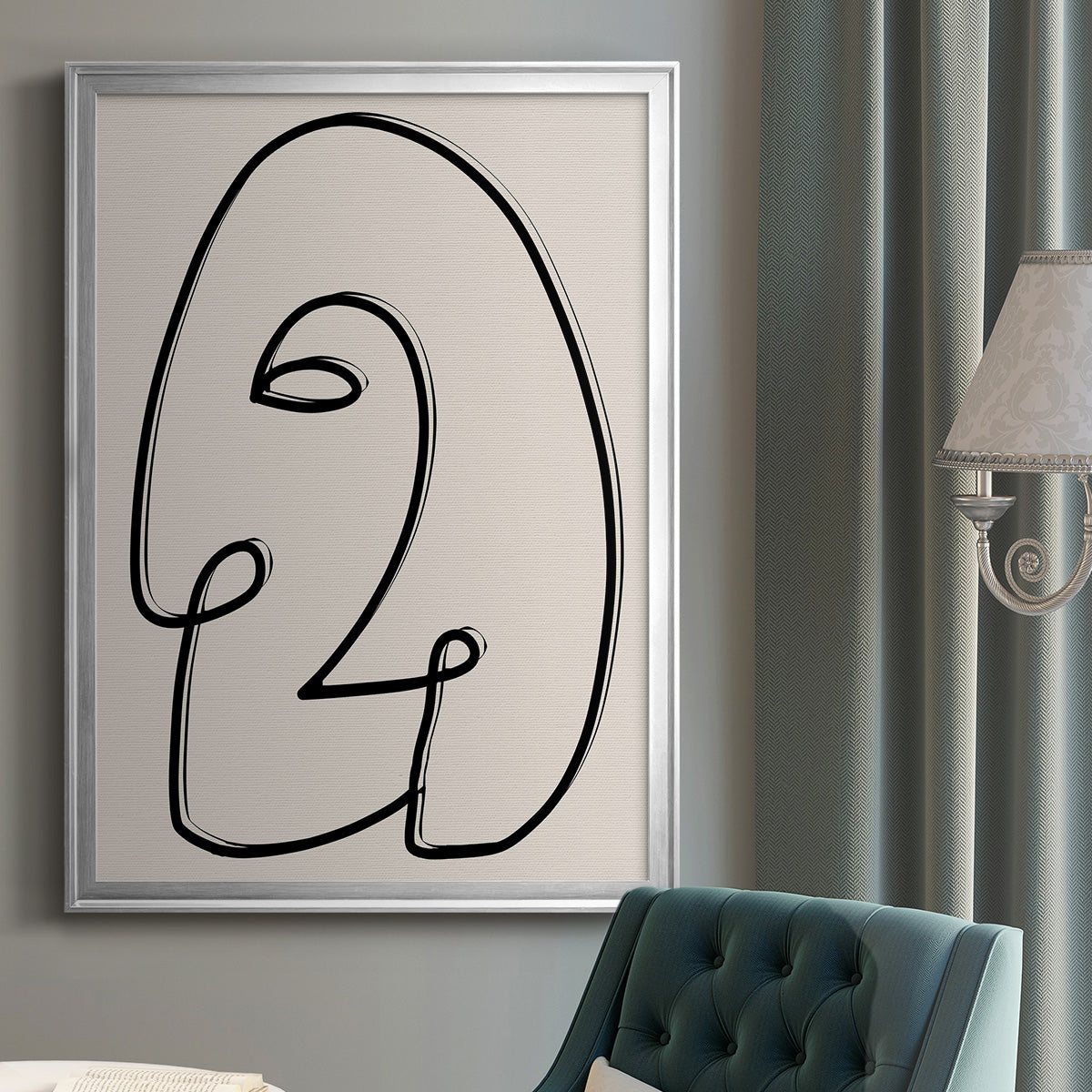 Face It II - Modern Framed Canvas Print