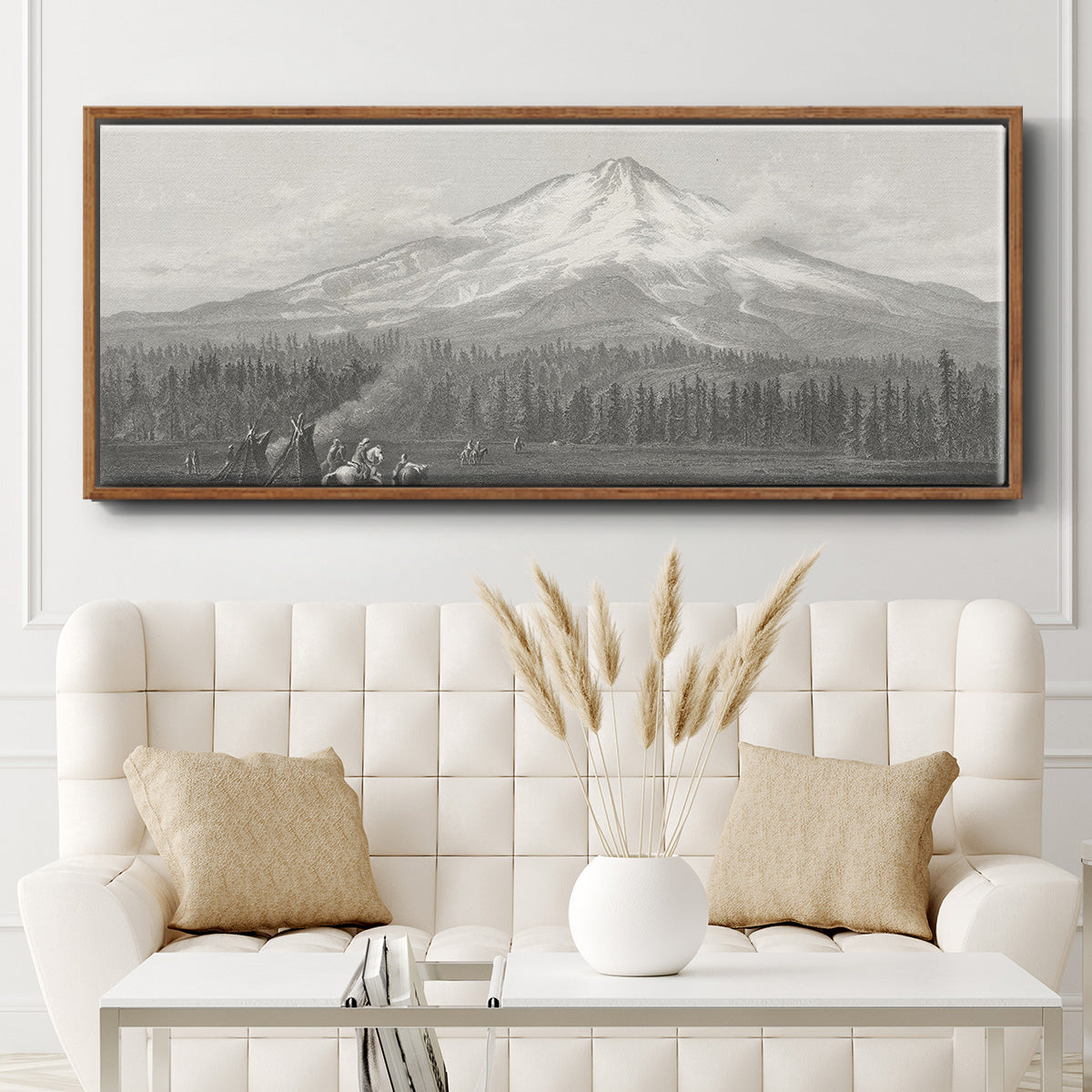 Mount Shasta - Floater Framed Canvas Print