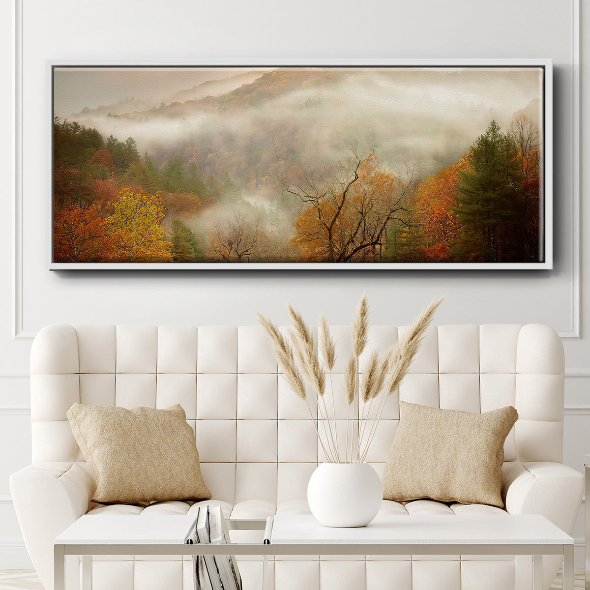 Photography Study Autumn Mist - Floater Framed Canvas Print