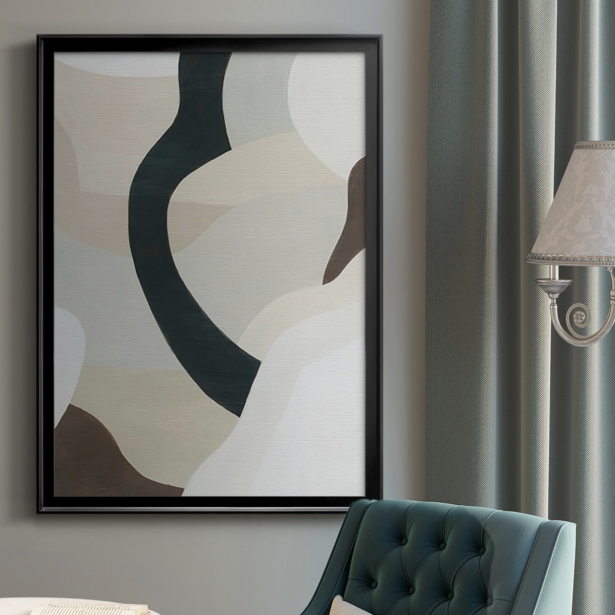 Shifting Neutrals II - Modern Framed Canvas Print