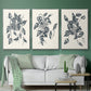 Growing Leaves IV - Framed Premium Gallery Wrapped Canvas L Frame 3 Piece Set - Ready to Hang