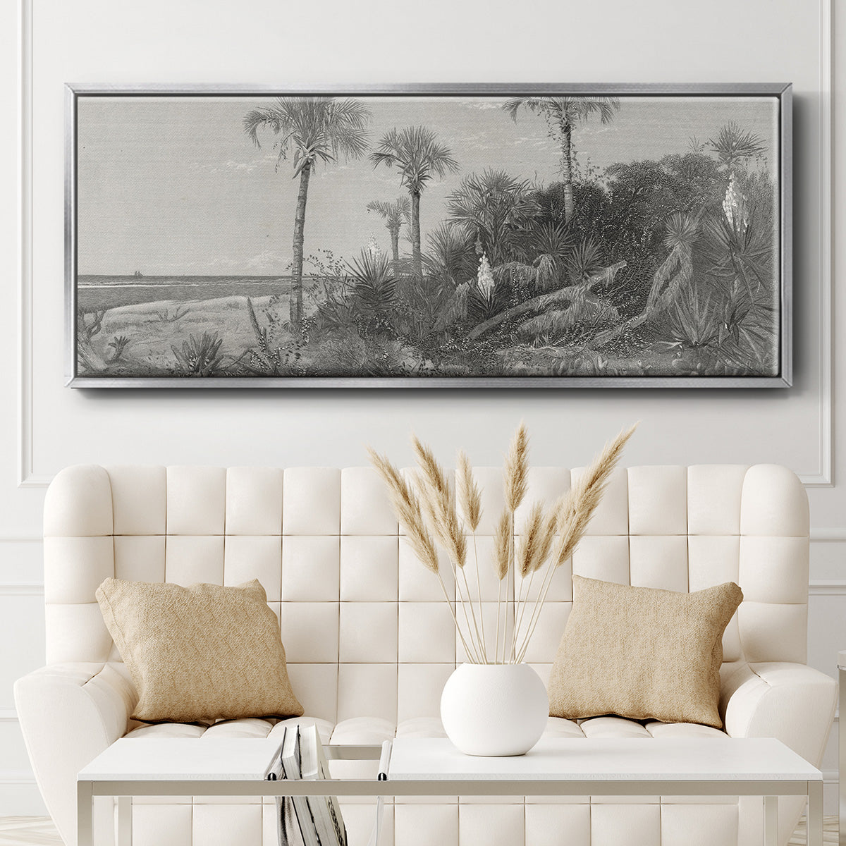 On the Coast of Florida - Floater Framed Canvas Print