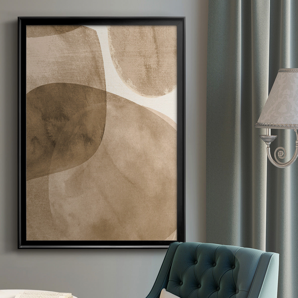 Neutral Object II - Modern Framed Canvas Print