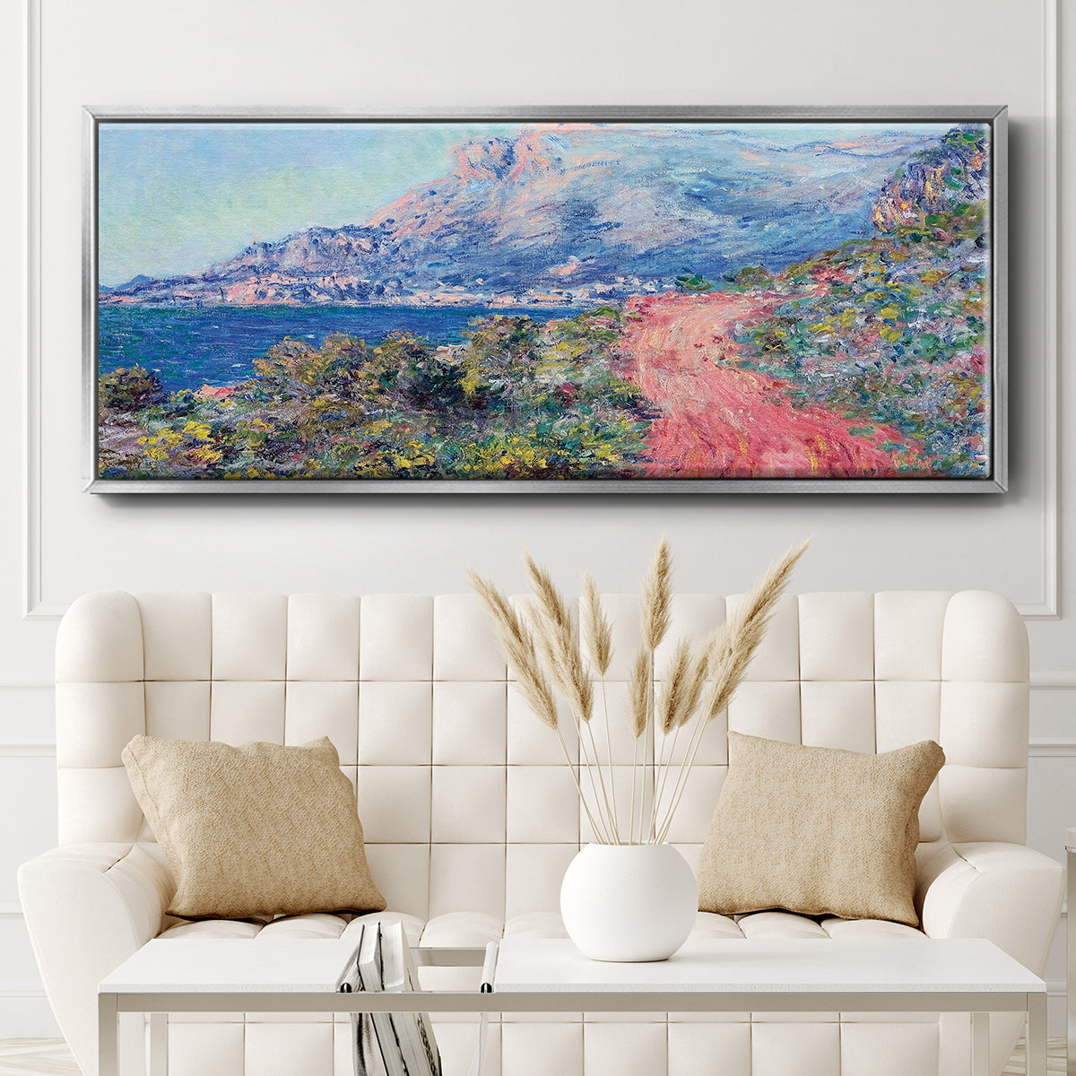 The Red Road Near Menton, 1884 - Floater Framed Canvas Print