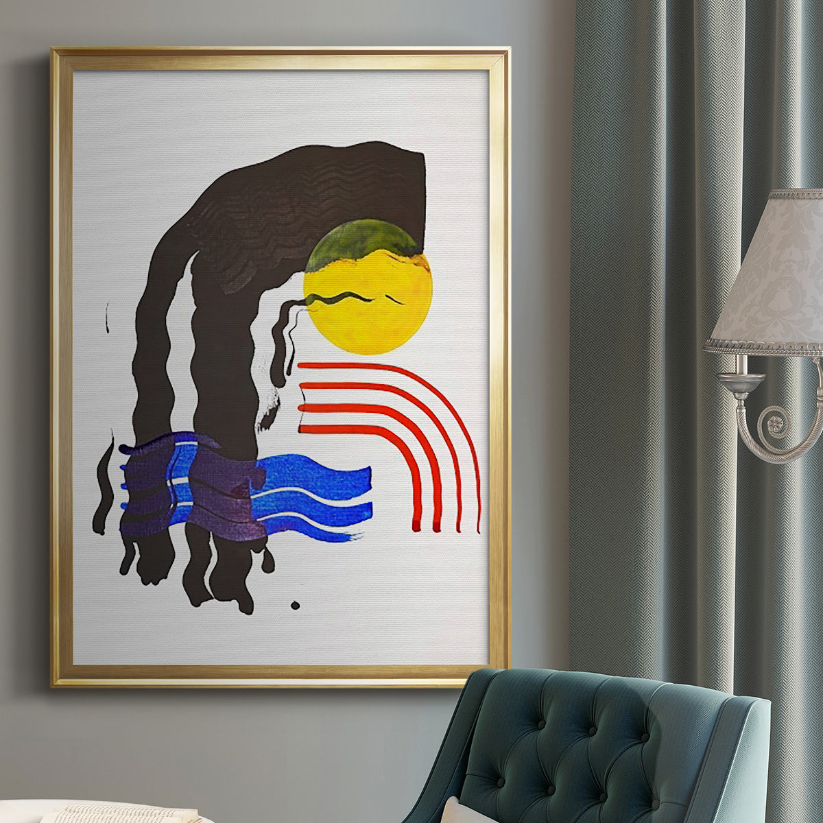 Shifting I - Modern Framed Canvas Print