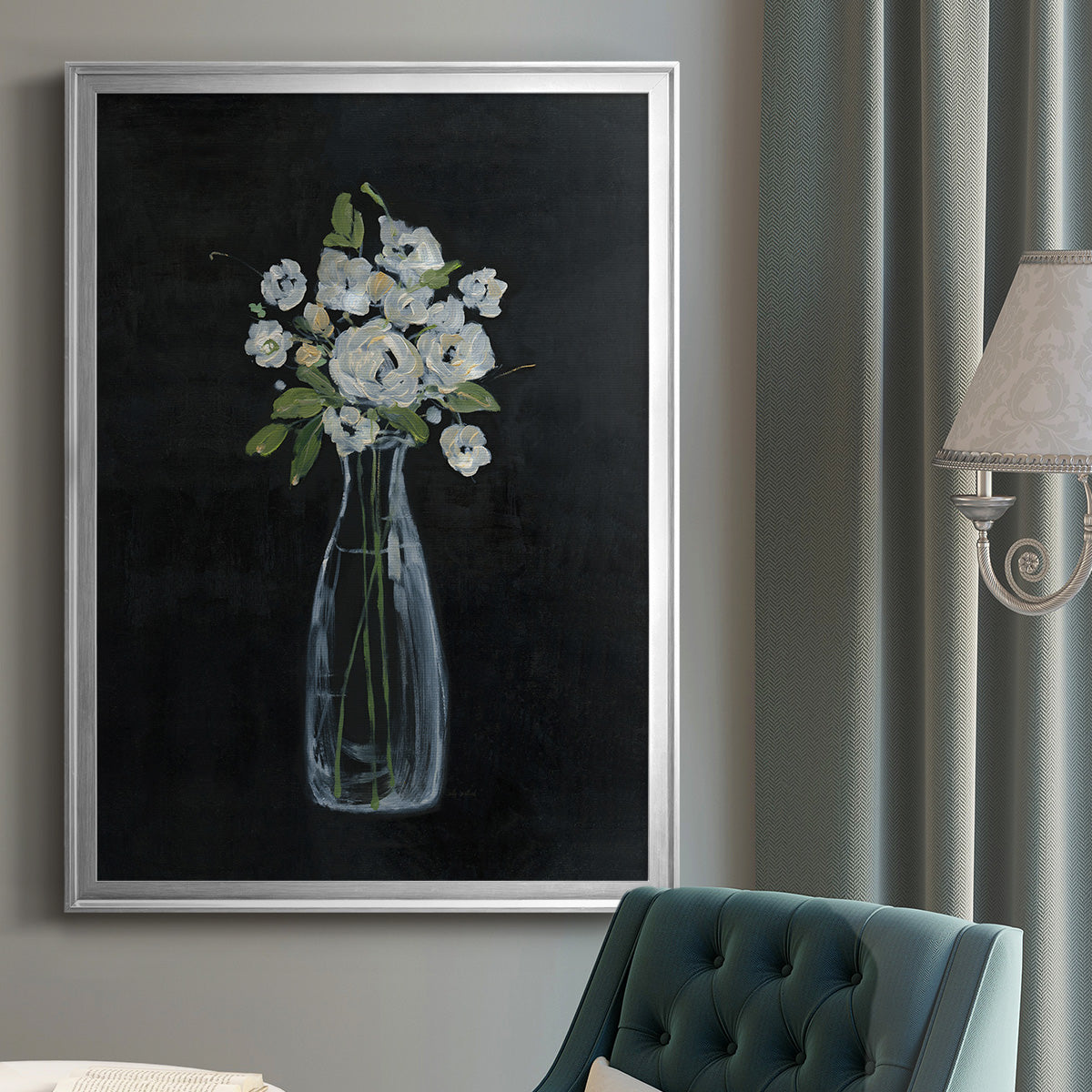 Sophisticated Farm Floral II - Modern Framed Canvas Print