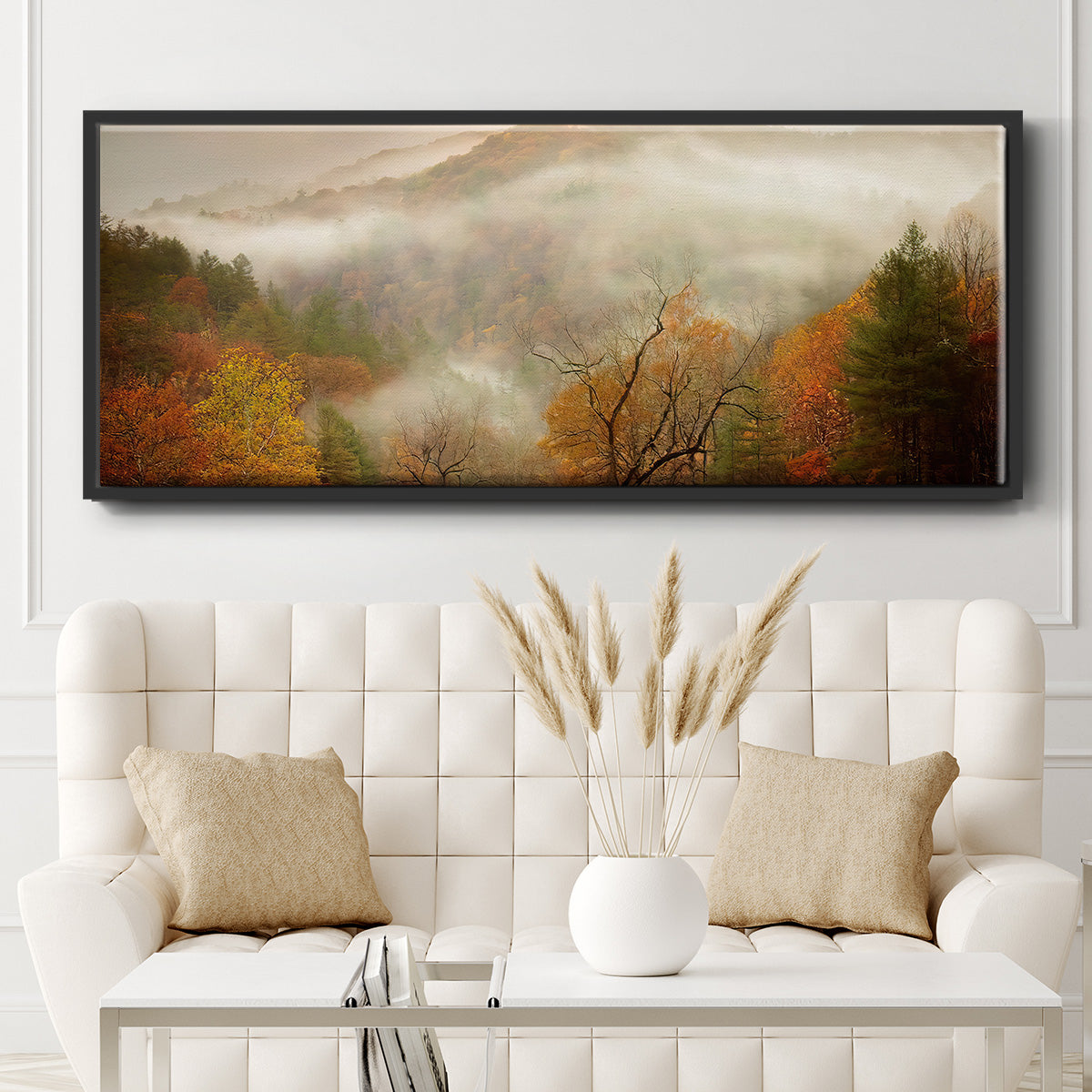 Photography Study Autumn Mist - Floater Framed Canvas Print
