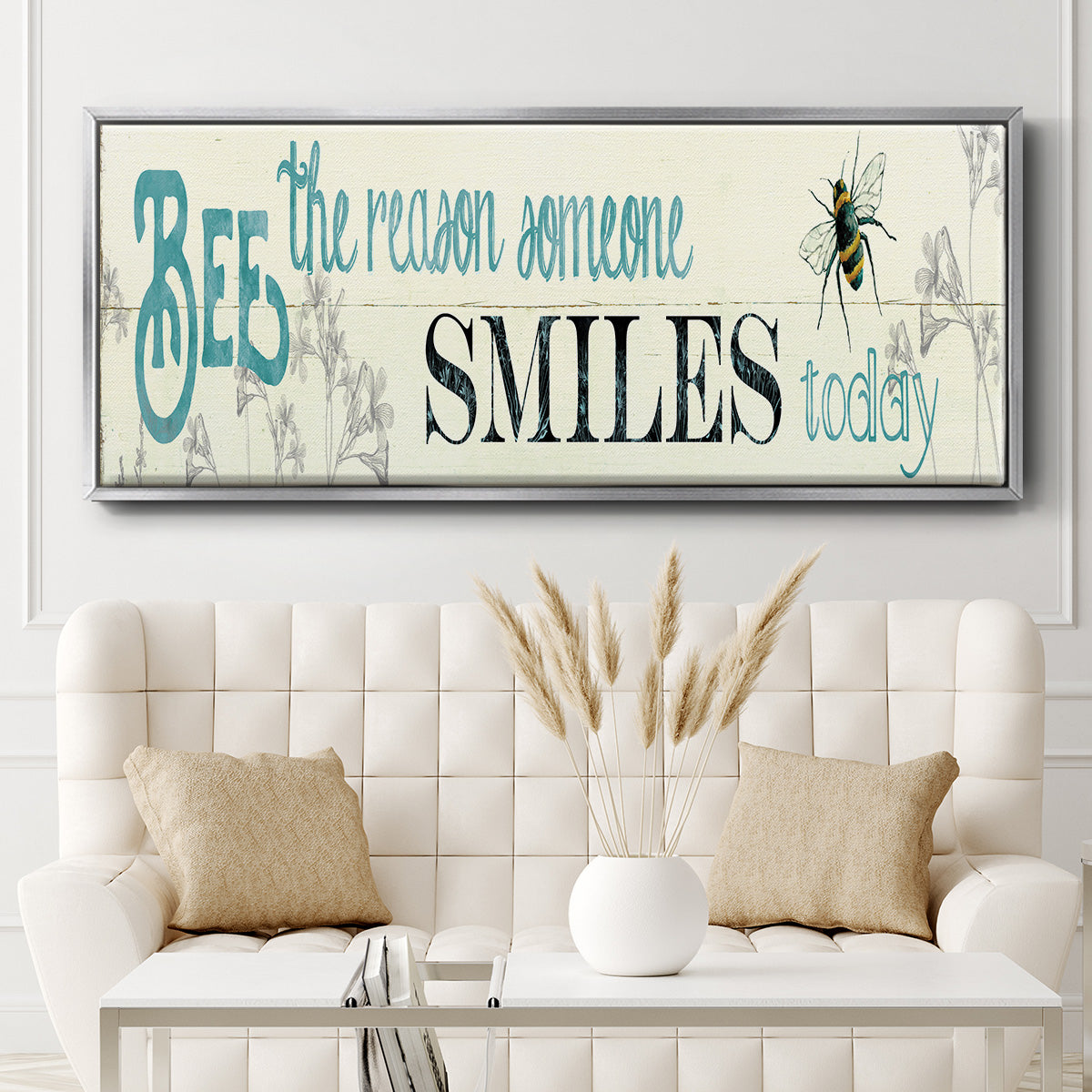 Bee The Reason - Floater Framed Canvas Print