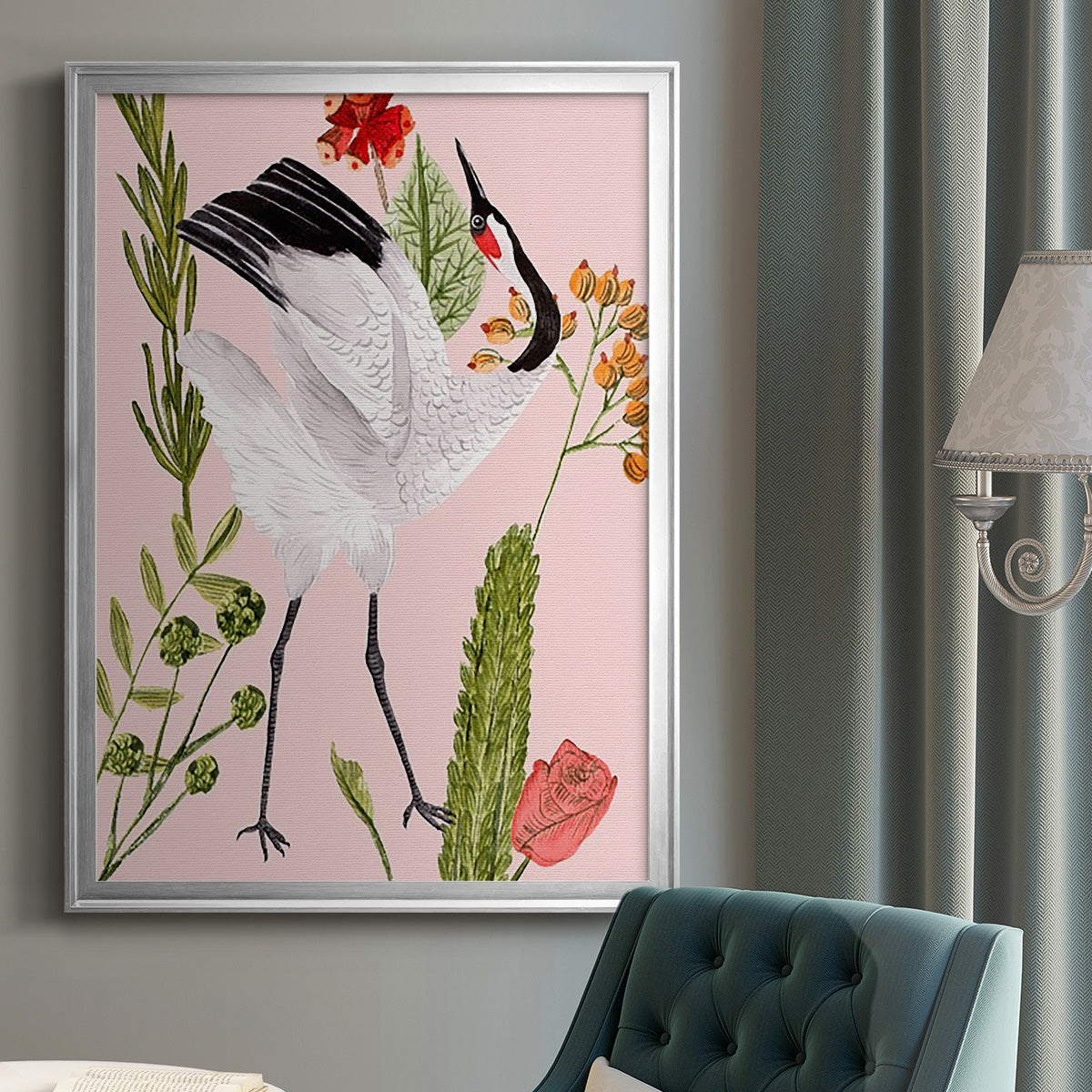 Birds in Motion VI - Modern Framed Canvas Print