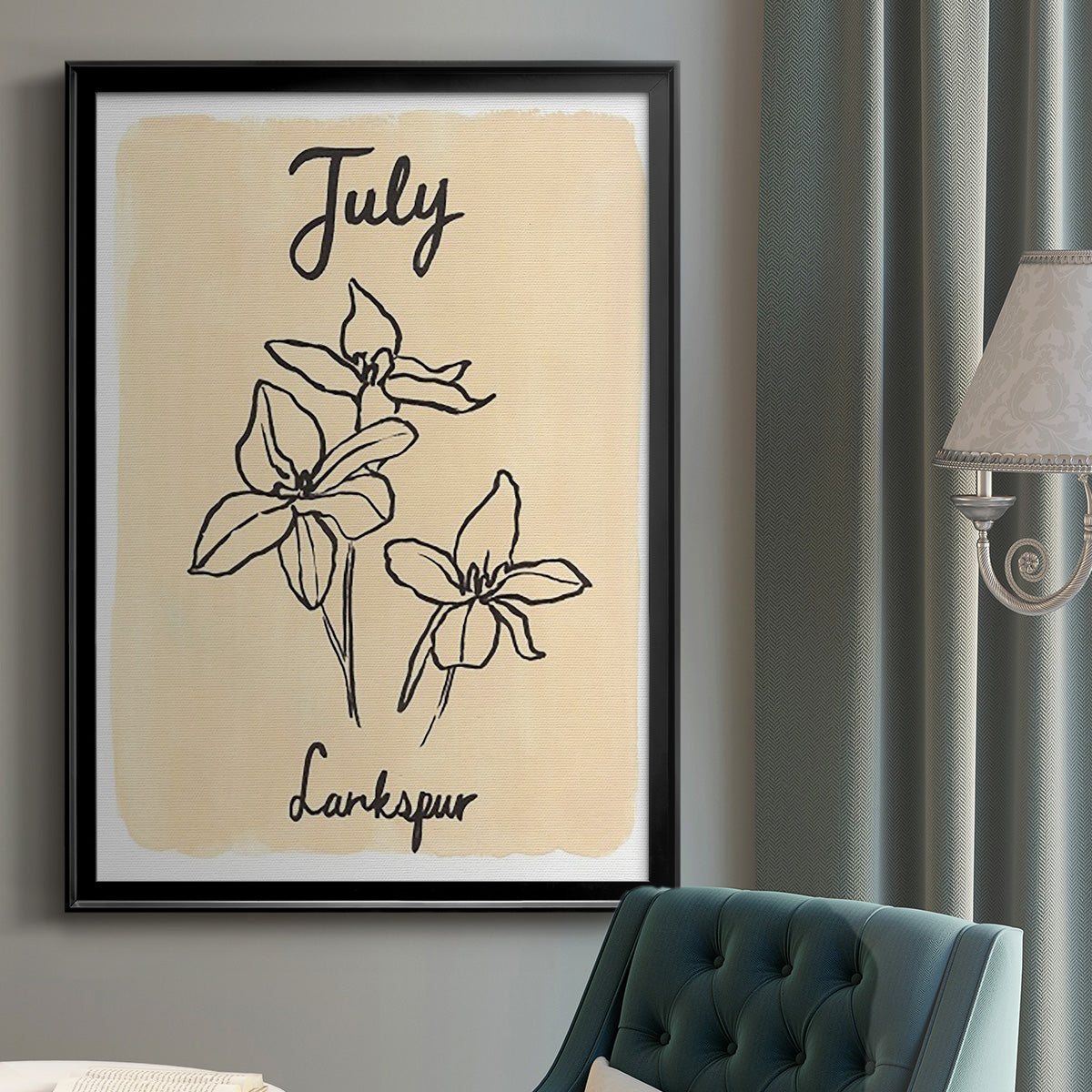 Birth Month VII - Modern Framed Canvas Print