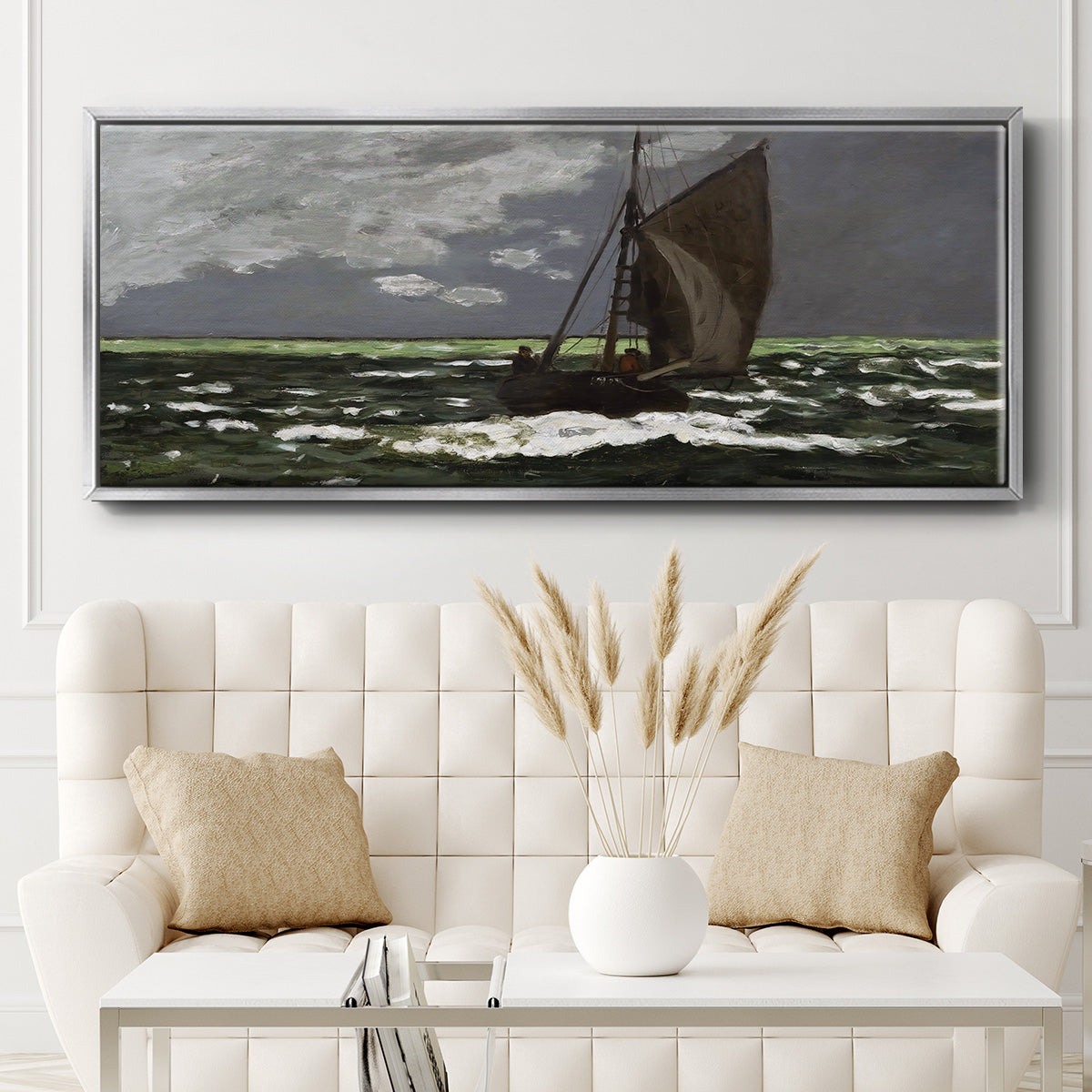 Stormy Seascape, 1867 - Floater Framed Canvas Print