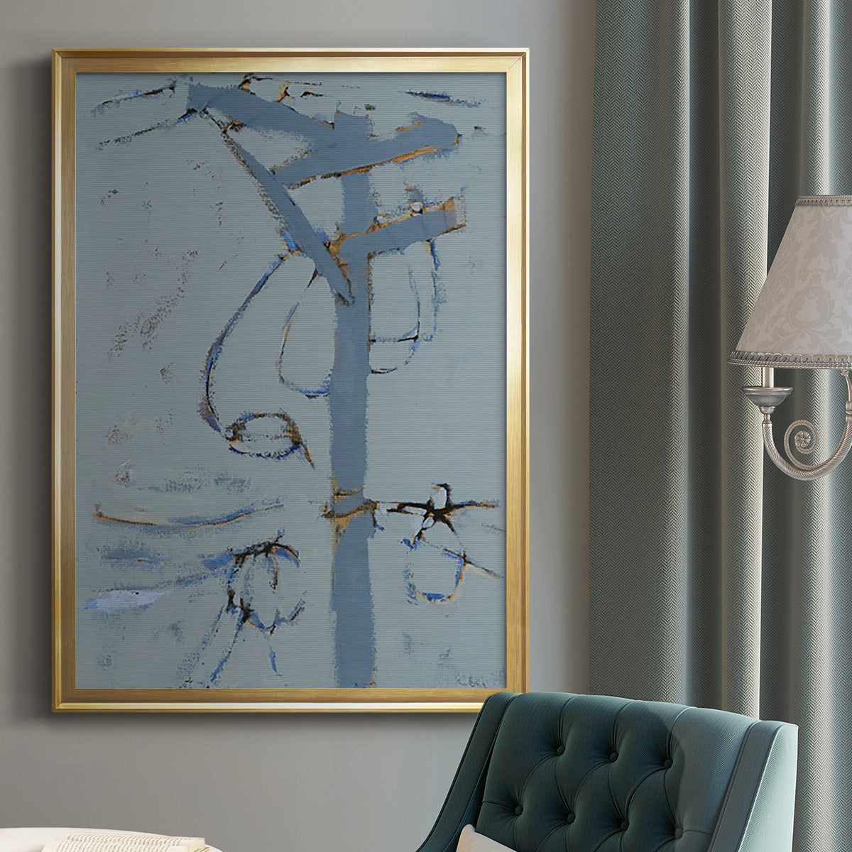 Wires VI - Modern Framed Canvas Print