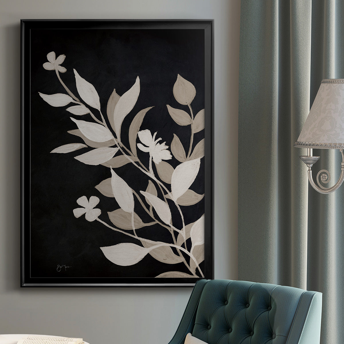 Midnight Silhouette II - Modern Framed Canvas Print