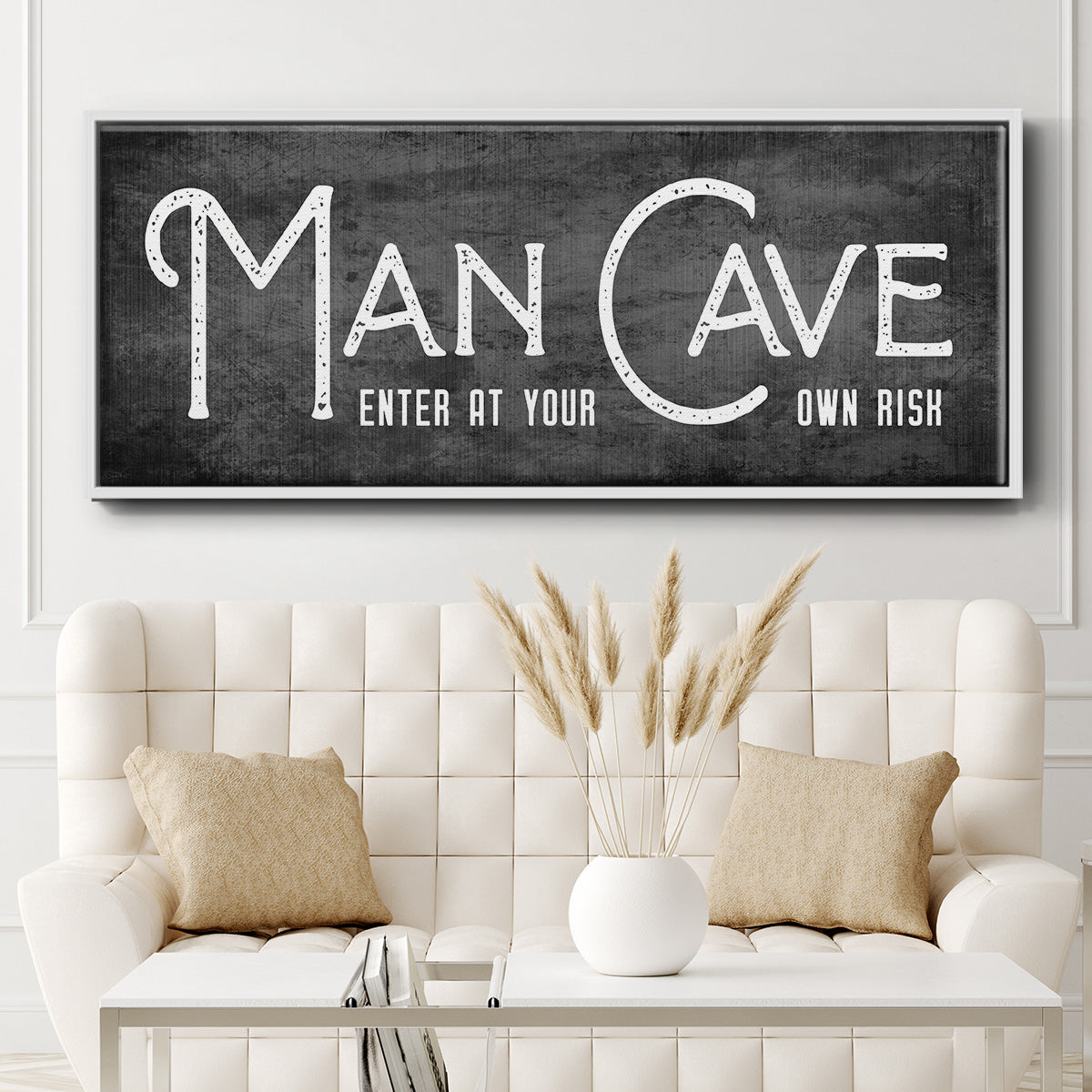 Man Cave - Floater Framed Canvas Print