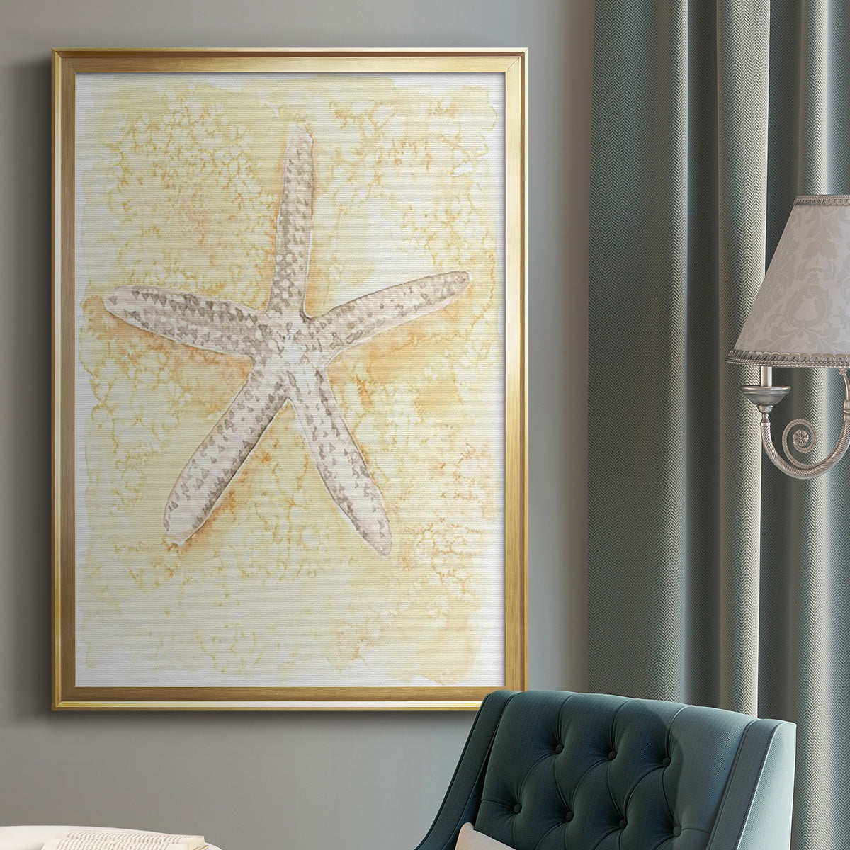 Salty Seashell I - Modern Framed Canvas Print