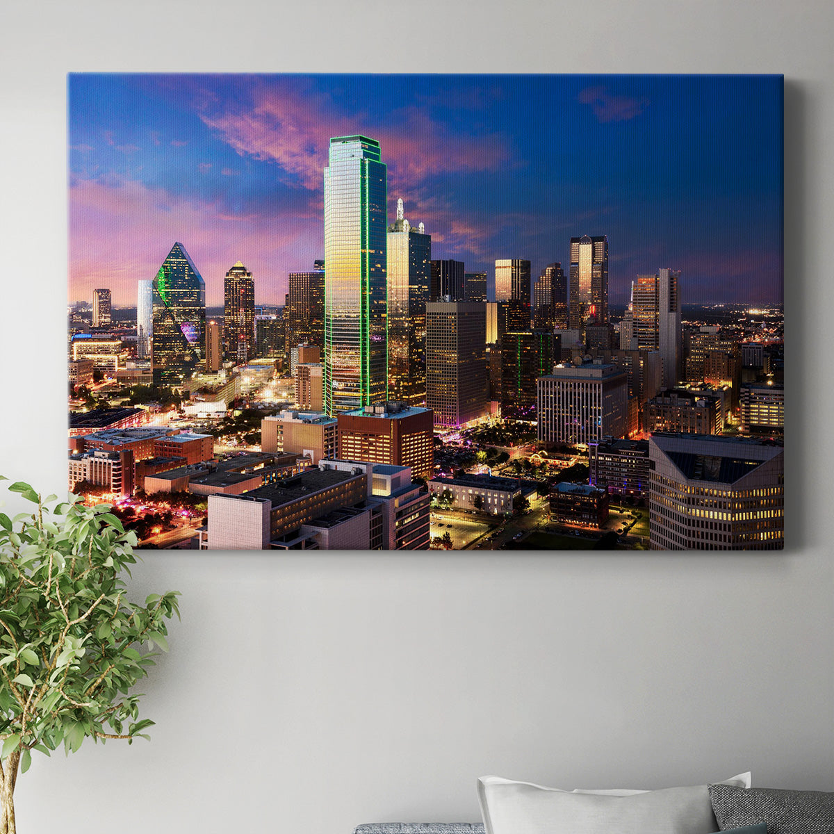 Dallas Skyline at Sunset - Canvas Art Print