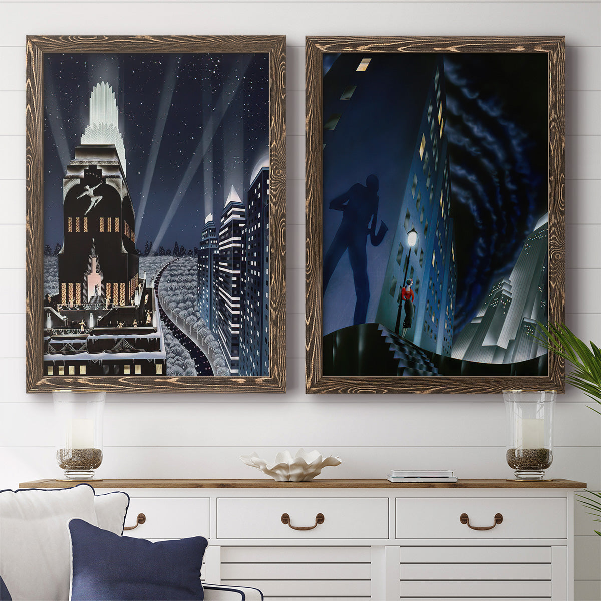 Rooftop Serenade - Premium Framed Canvas 2 Piece Set - Ready to Hang