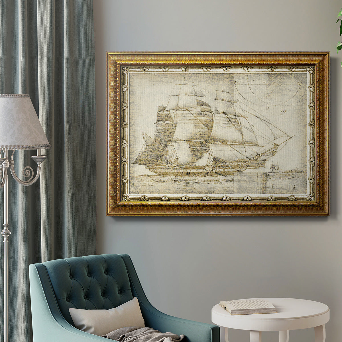 Ghost Ship I Premium Framed Canvas- Ready to Hang