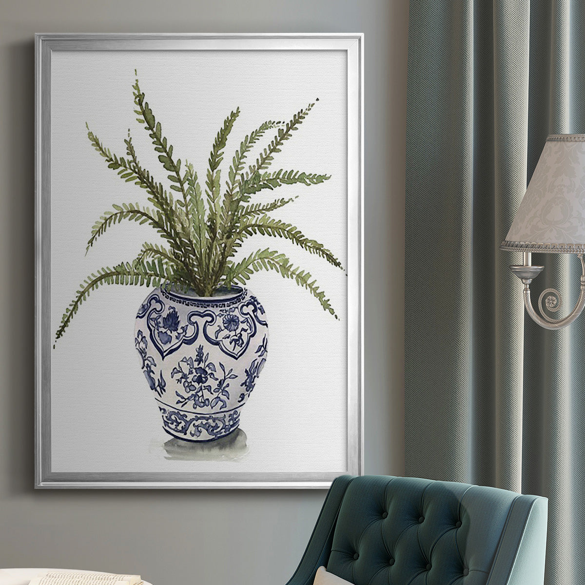 Fern House I - Modern Framed Canvas Print