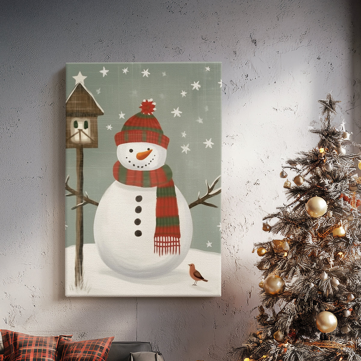 Frostlit Evergreen at Dawn - Canvas Art Print