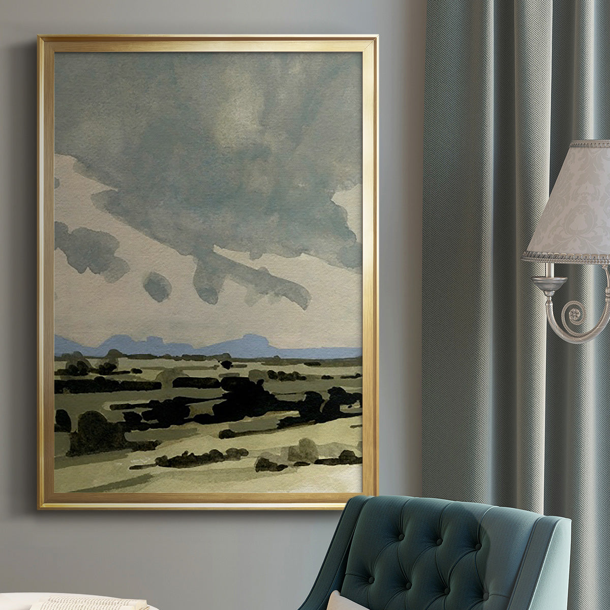 Pink Hazy Sky II - Modern Framed Canvas Print