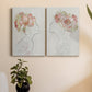 Fashion Floral Silhouette I Premium Gallery Wrapped Canvas - Ready to Hang - Set of 2 - 8 x 12 Each