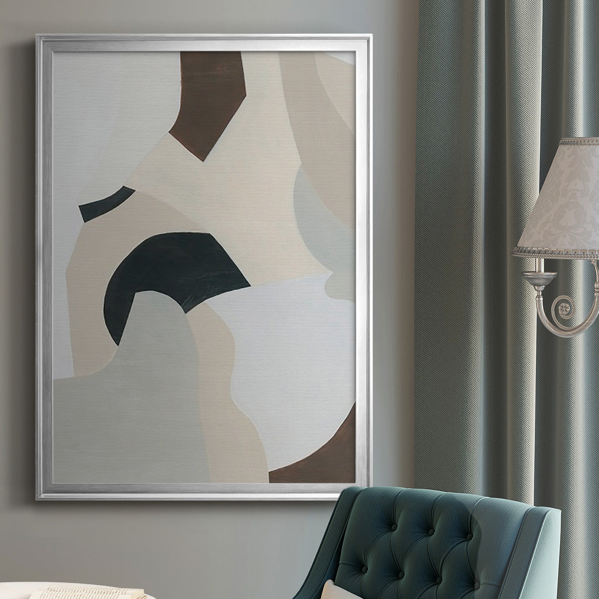 Shifting Neutrals I - Modern Framed Canvas Print