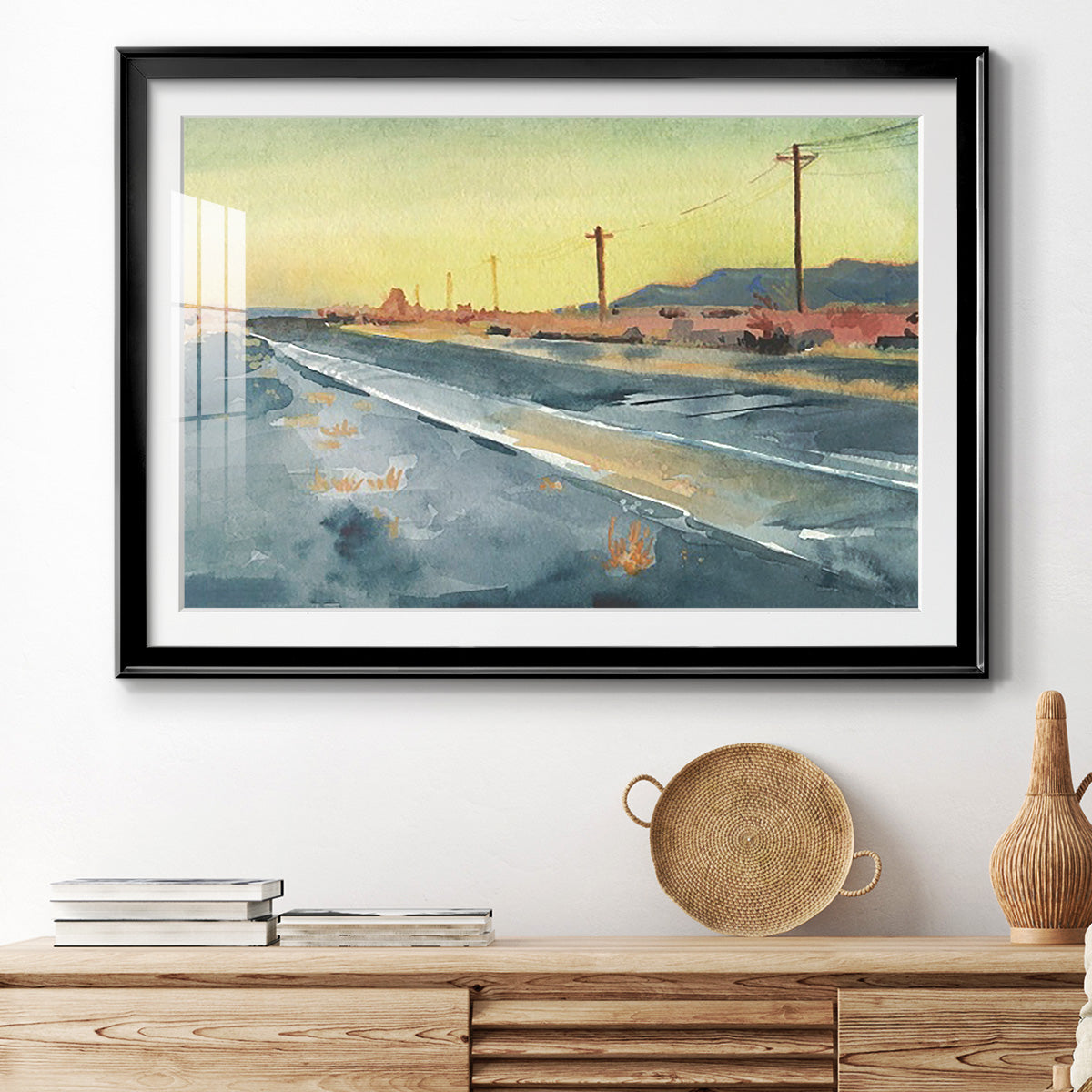 Deserted Highway I Premium Framed Print - Ready to Hang