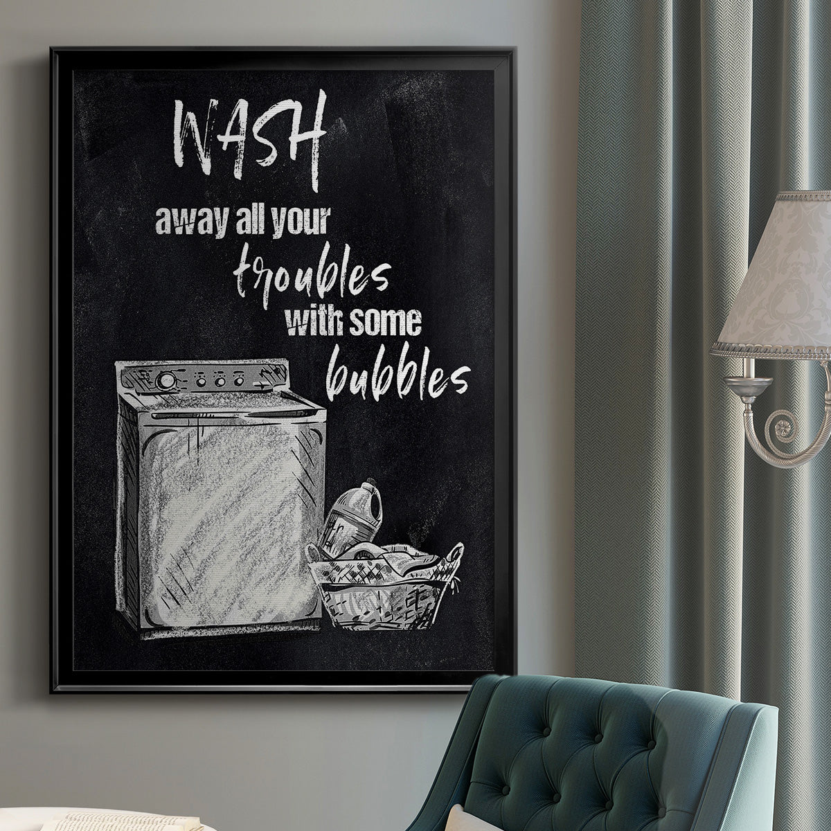 Wash Away Your Troubles - Modern Framed Canvas Print