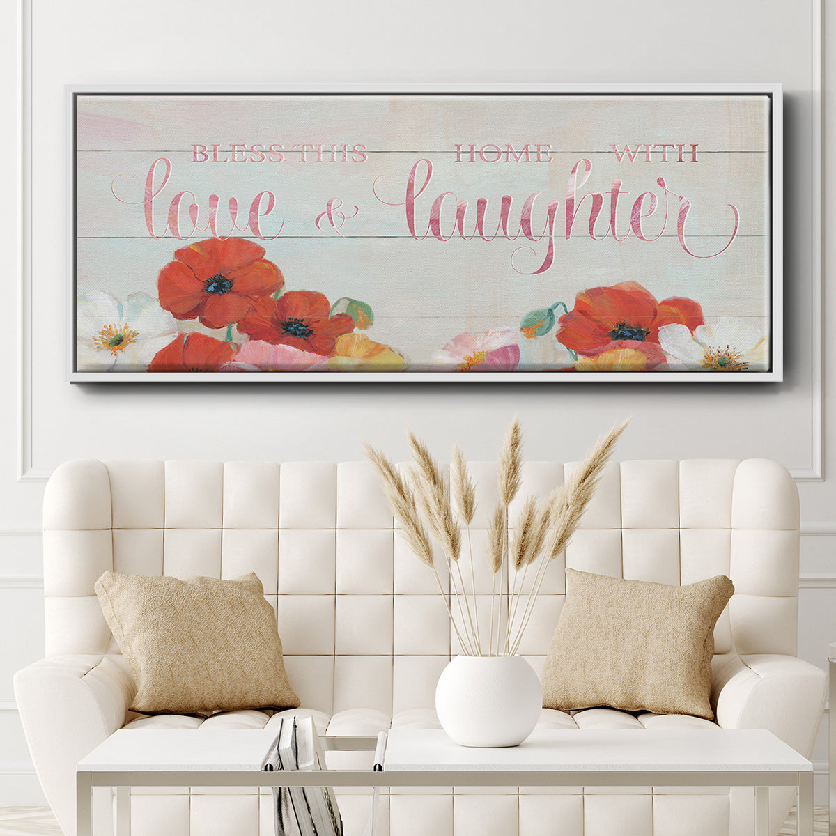 Bless this Home - Floater Framed Canvas Print