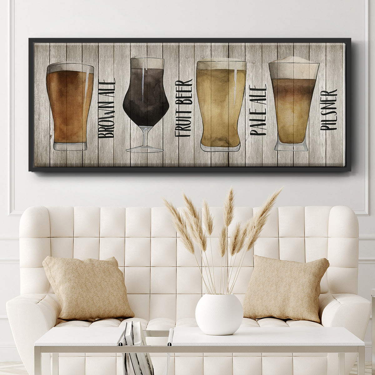 Beer Chart I - Floater Framed Canvas Print