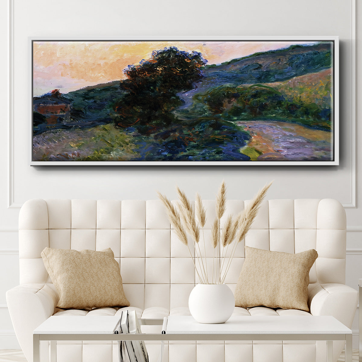 Sunset at Giverny, 1886 - Floater Framed Canvas Print