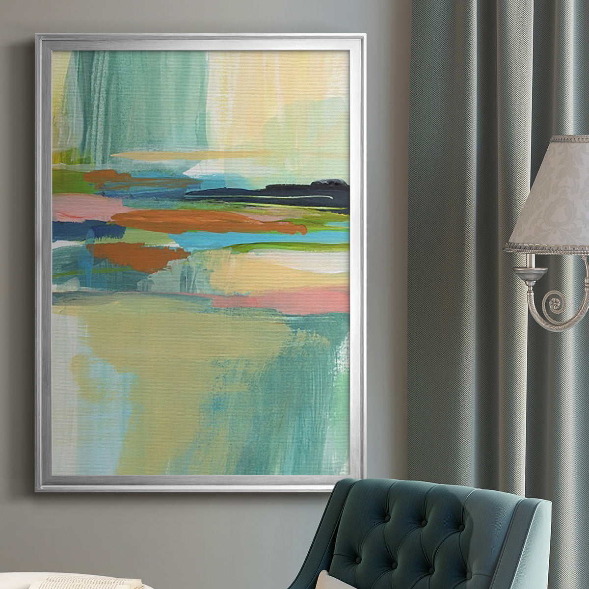Radiant Horizon I - Modern Framed Canvas Print