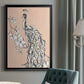 Peacock in Gold II - Modern Framed Canvas Print