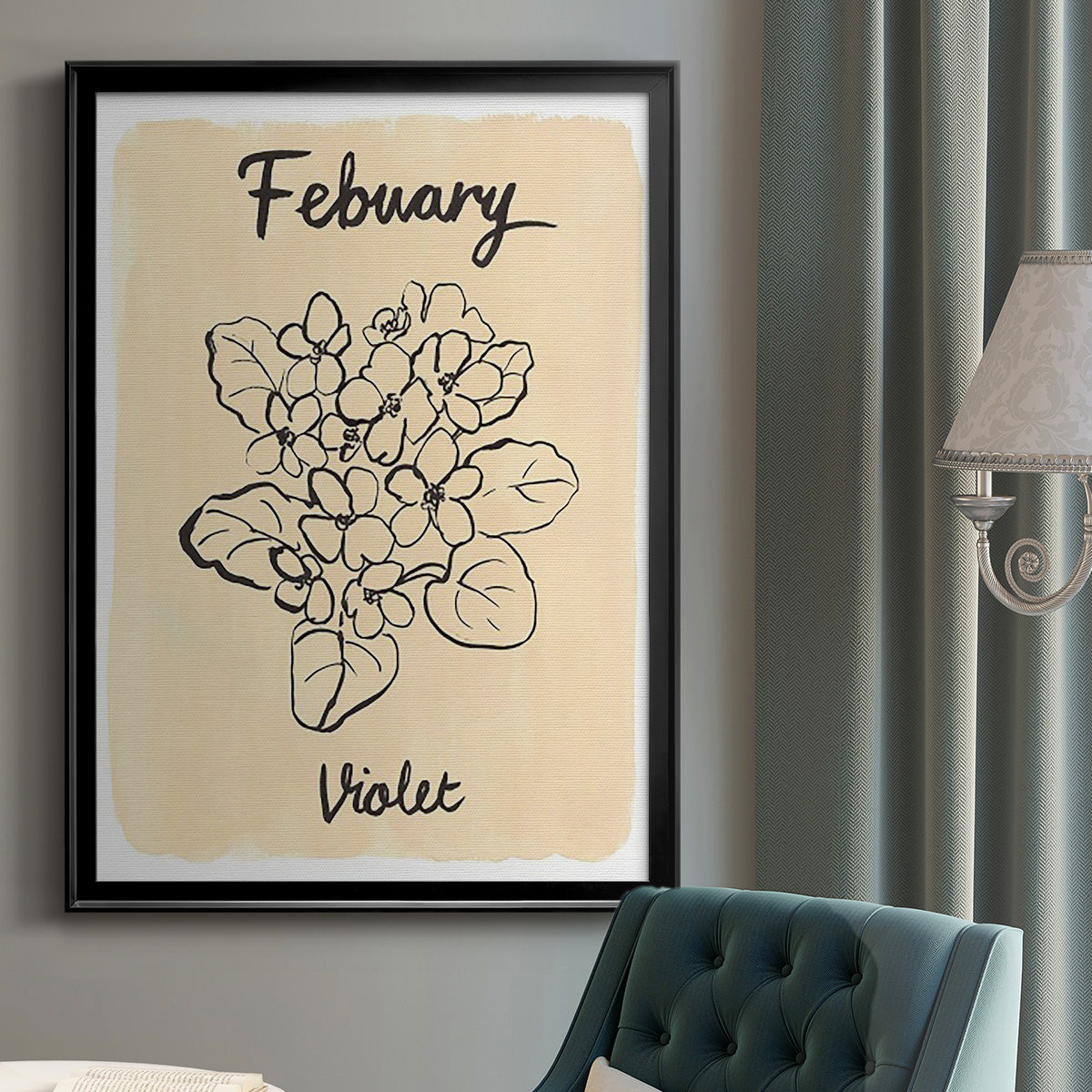 Birth Month II - Modern Framed Canvas Print