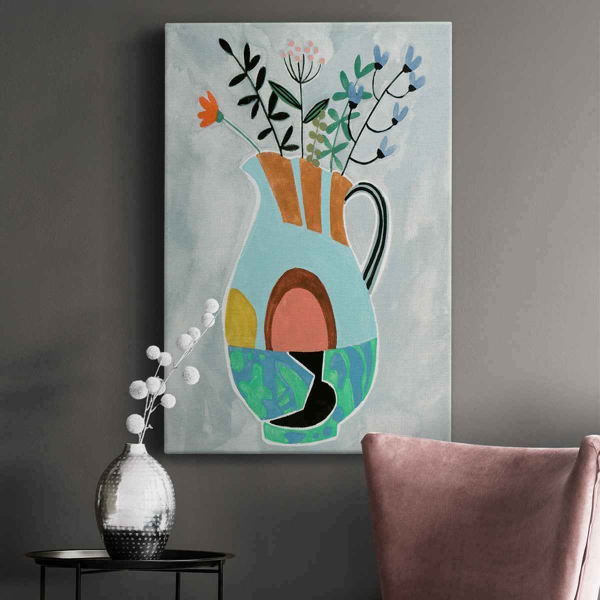 Collage Vase III Premium Gallery Wrapped Canvas - Ready to Hang