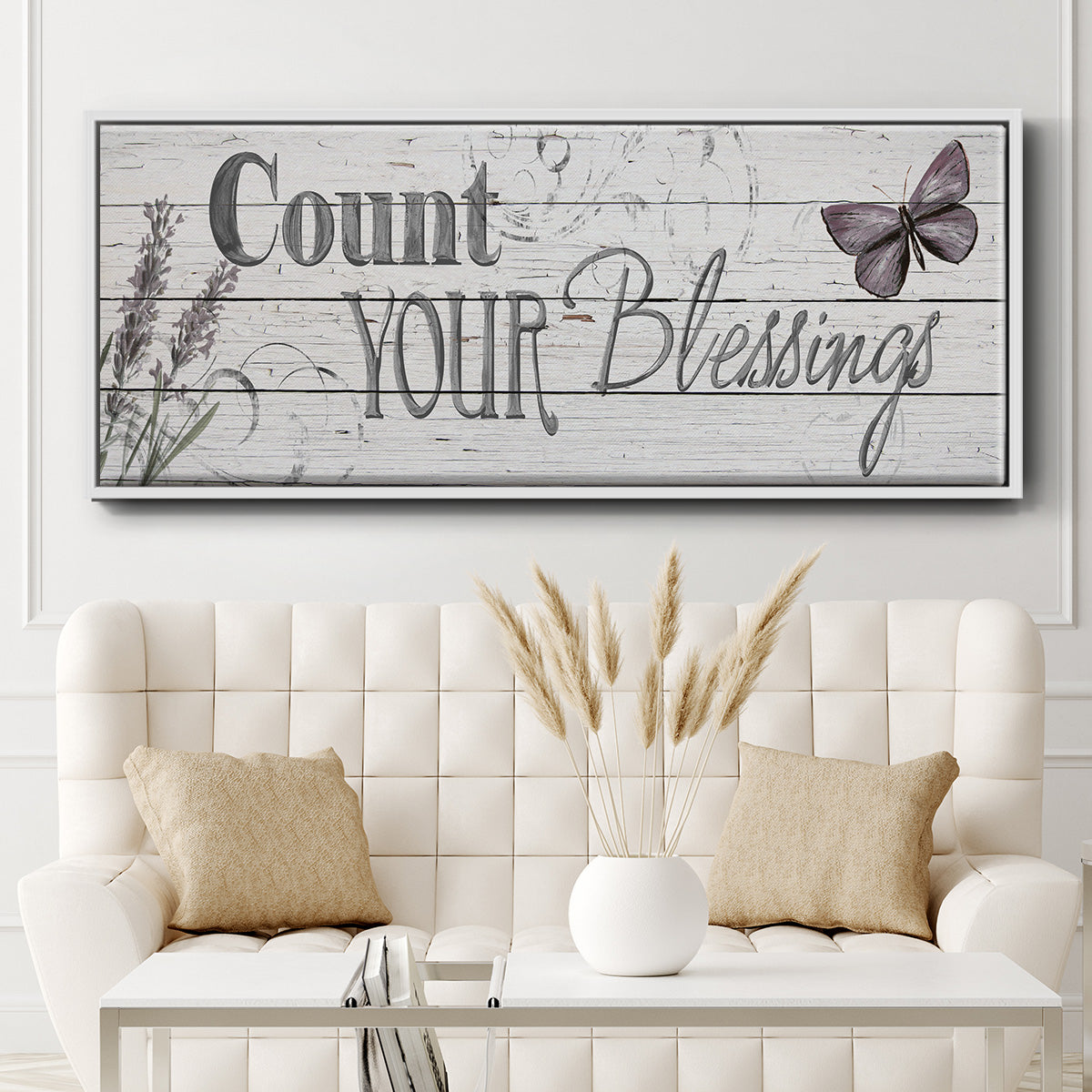 Count Your Blessings - Floater Framed Canvas Print
